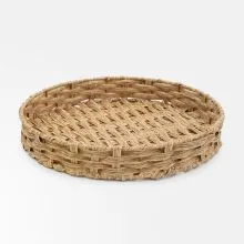 Košara okrogla, PVC ratan/kovina, 35.5x5cm