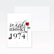 Voščilo, čestitka rojstni dan, moški, Sanjski moški iz leta 1974
