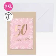 Voščilnica velika, obletnica poroke, 50 skupnih let, Iskrene čestitke