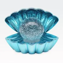 Svetilka v obliki školjke, azurno modra, PVC, 12.5x13cm, z USB