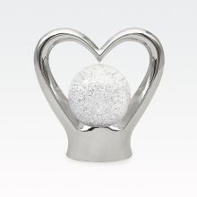Svetilka v obliki srca, srebrna, PVC, 18x17.5cm, z USB