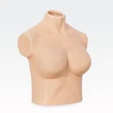 Vaza v obliki ženskega torza, nežno roza kermaika, 20cm