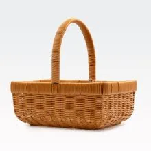 Košara z ročajem, PVC ratan/kovina, 33x26x33cm