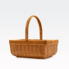 Košara z ročajem, PVC ratan/kovina, 29x22x29cm