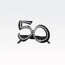 Očala dekorativna s kamenčki, 50 let, črna