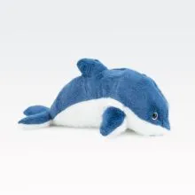 Pliš, delfin, modro/bel, 30cm
