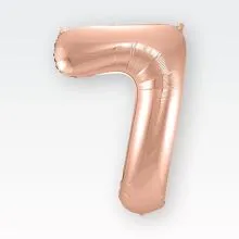 Balon napihljiv, za helij, rosegold, številka 7, 80cm