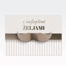 Kuverta za darilne bone bež s črtami, "Z najboljšimi željami"