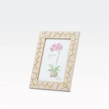 Okvir za sliko, siv z razpokami, plastična masa, 10x15cm