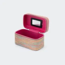 Kovček za nakit, mavričen z ogledalom, 18.5x10x11cm