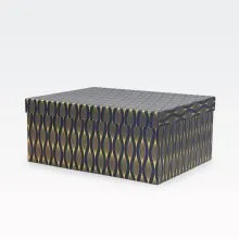 Darilna škatla, modro zlata, 29x22x12.5cm