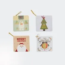 Voščilnica mini, božično- novoletna, barvna, 7.7cm