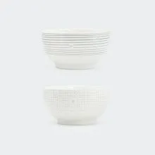 Skleda, belo/črna, porcelan, 435g, sort.