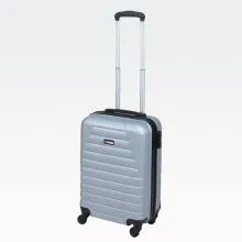 Kovček srebrn z vrtljivimi kolesi, ABS, 50cm, 39l, 33x20x52cm