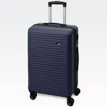 Kovček temno moder z vrtljivimi kolesi, ABS, 70cm, 90l, 48.5x30.5x75cm