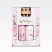 Kopalni set BLOSSOM, (100ml gel za tuširanje, 100ml mleko za telo, pilica za nohte), z vonjem Pink Saffron, v darilni škatli.