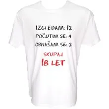 Majica-Izračun 18 let XL-bela