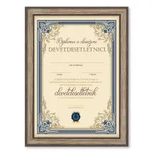 Diploma ROJSTNI DAN, Devetdesetletnik, modra, (36x25cm)