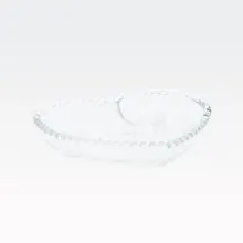 Pladenj v obliki srca, steklen, 4x16.4cm