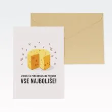Voščilnica, rojstni dan, Starost je pomembna samo pri sirih, vse najboljše