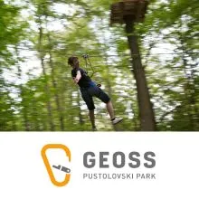 Orjaška vstopnica za park in spust po jeklenici za 1 osebo, Pustolovski park Geoss, Vače (Vrednostni bon, izvajalec storitev: PUSTOLOVSKI PARK GEOSS D.O.O.)