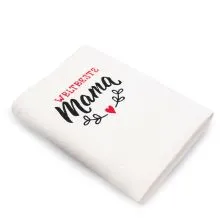 Handtuch, "Weltbeste Mama", Weiß, 100x50cm