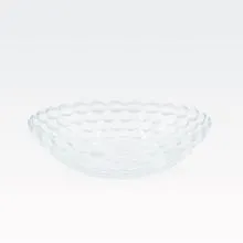 Pladenj okrogel, steklen, 23.7x7.3cm