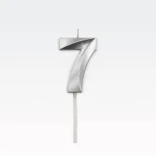 Svečka za torto, številka 7, srebrna, 7cm