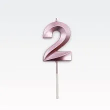 Svečka za torto, številka 2, rosegold, 7cm