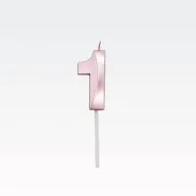 Svečka za torto, številka 1, rosegold, 5cm