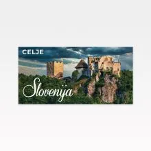 Magnet izbočen, 9x4.5 cm, aluminij, SLO Celje, grad