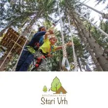 Družinska karta za 2 odrasli osebi + 1 otroka za obisk v družinskem adrenalinskem parku, Družinski park Stari Vrh, Poljane nad Škofjo Loko (Vrednostni bon, izvajalec storitev: VEVRCA D.O.O.)