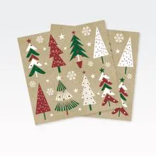 Papirnate serviete, bež, božična drevesa, 33x33cm, 20kos.