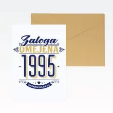 Voščilnica, rojstni dan, Zaloga omejena 1995, belo-modra