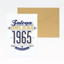 Voščilnica, rojstni dan, Zaloga omejena 1965, belo-modra