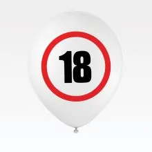 Baloni iz lateksa, s prometnim znakom 18, 30cm, 6/1