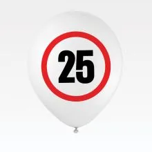 Baloni iz lateksa, s prometnim znakom 25, 30cm, 6/1