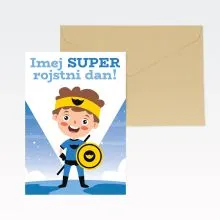 Voščilnica, otroška, Imej super rojstni dan, fantek