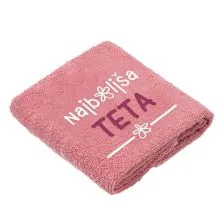 Brisača Najboljša teta, rosegold, 100% bombaž