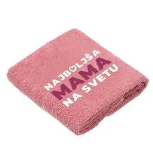 Brisača Najboljša mama na svetu, rosegold, 100% bombaž