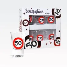 Kozarci za žganje prometni znak 50, 6/1, 25ml, 7cm