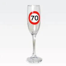 Kozarec za šampanjec prometni znak 70, 150ml, 22x5cm