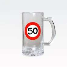 Vrč za pivo prometni znak 50, 500ml, 15x8cm