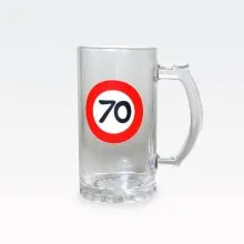 Vrč za pivo prometni znak 70, 500ml, 15x8cm
