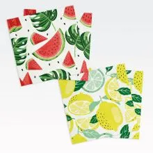 Serviete papirnate, lubenice, limone, 16kos, 33x33cm, sort.