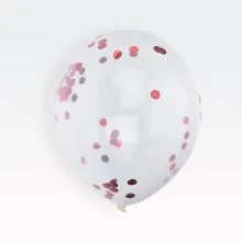Baloni iz lateksa prozorni, z barvnimi konfeti, 10/1