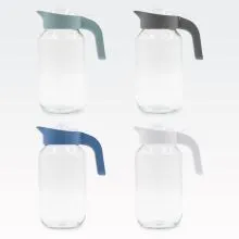 Vrč steklen s PVC pokrovom, 1.5l, sort.