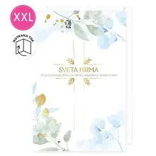 Voščilnica velika, birma, Sveta birma, to je čas svetega duha, čas milosti…, modra