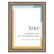 Diploma za 30 let v okvirju, 33x24cm