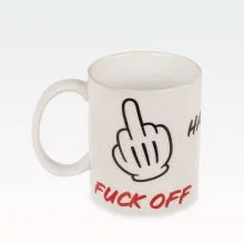 Lonček, Fuck Off, keramičen, 250ml, 8x10cm, v darilni embalaži